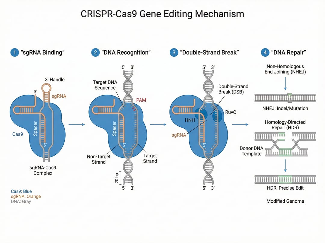 規則 4 範例：Nature 風格 CRISPR 機制圖