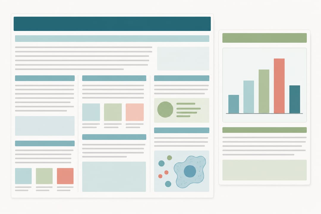 Typographic size hierarchy across a poster and figure layout
