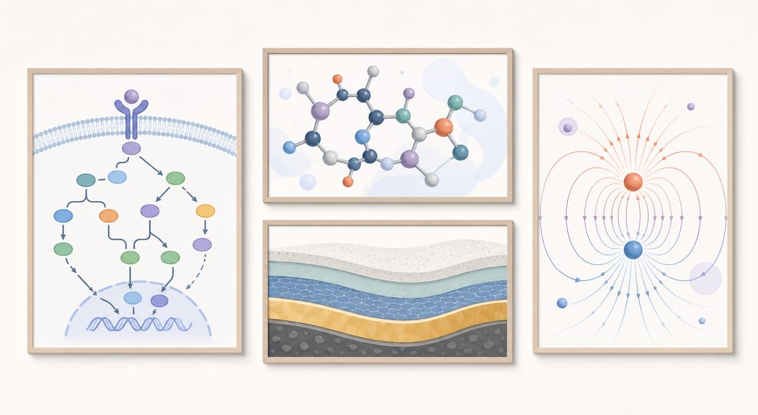 Galleria di illustrazioni scientifiche pronte per la pubblicazione tra varie discipline