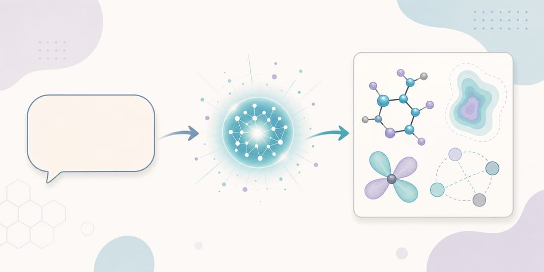 Workflow from text prompt through AI generation to a finished scientific figure