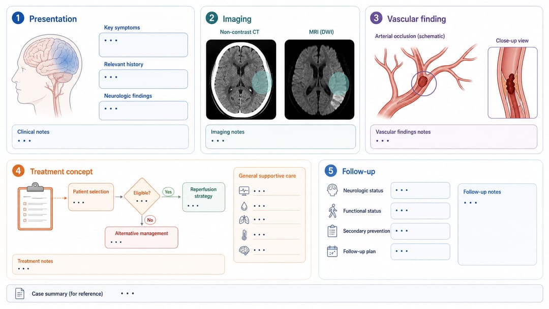 Figura di case report a quattro pannelli: rilievo, vista diagnostica, intervento, stato post-intervento neutrale