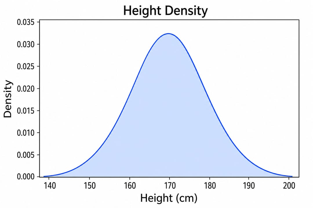 Stima della densità kernel singola con area ombreggiata