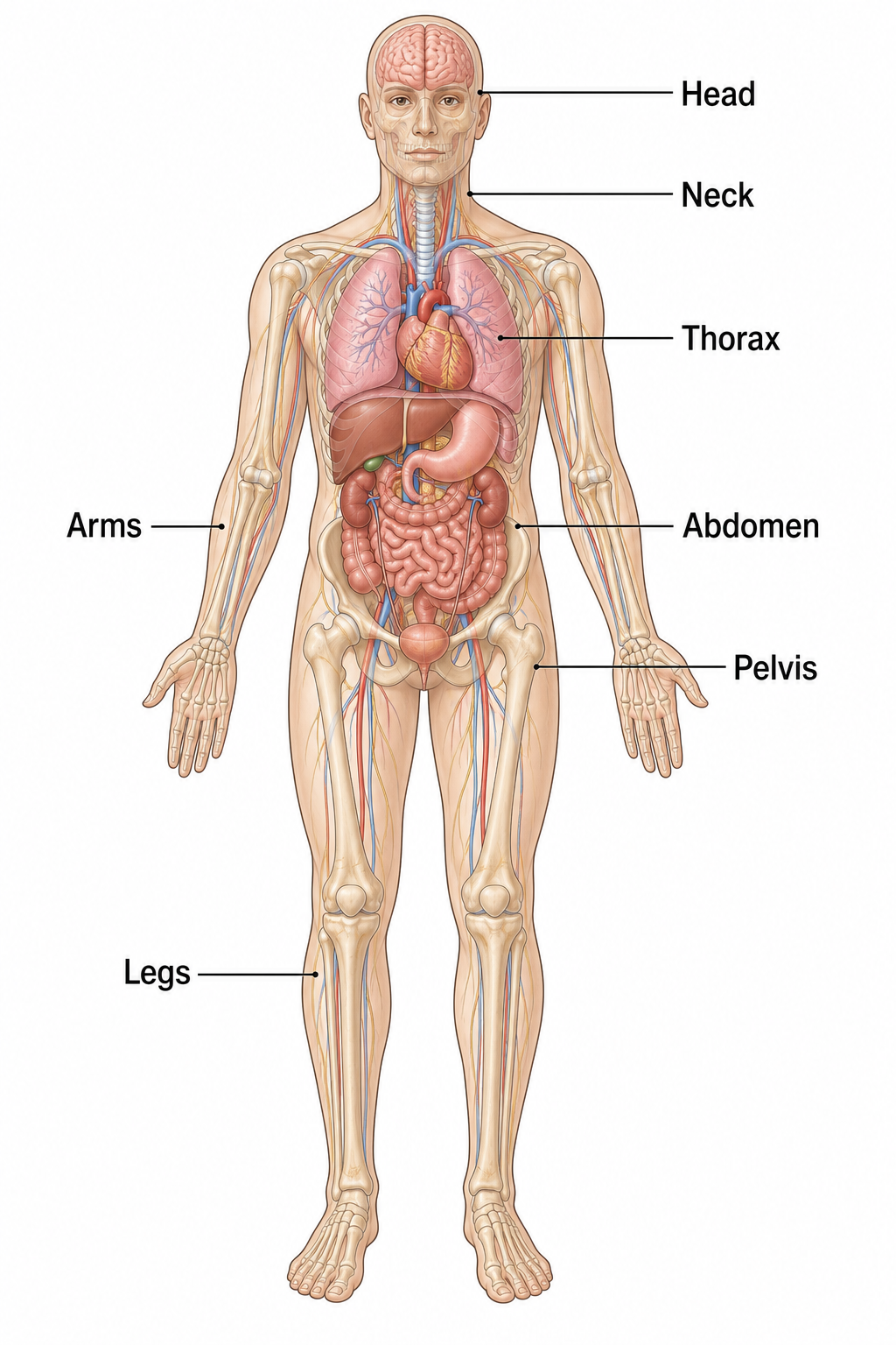 Generatore di diagrammi di anatomia — Crea diagrammi di anatomia etichettati del corpo umano, degli organi e dei sistemi con l'IA.